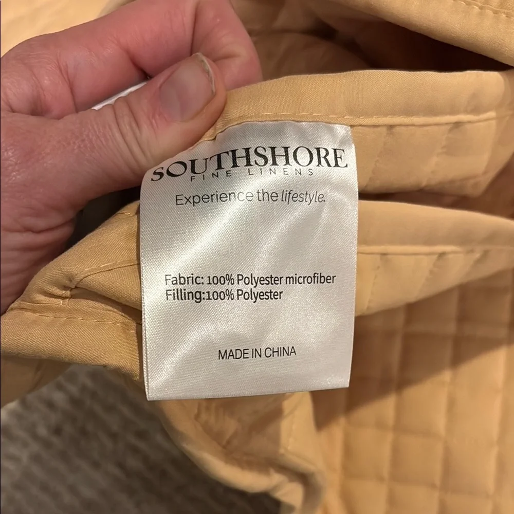 Tan/soft yellow Quilted pillow shams